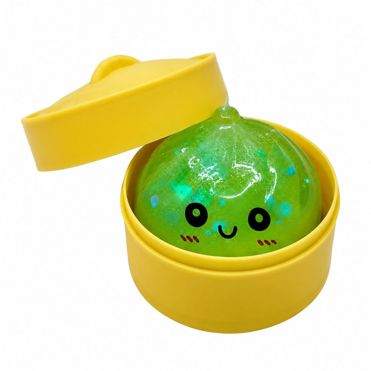 Jucarie Squishy Dumpling Needoh, Model cu Sclipici, Antistres Senzoriala, 4cm, Culoare Mix Surpriza