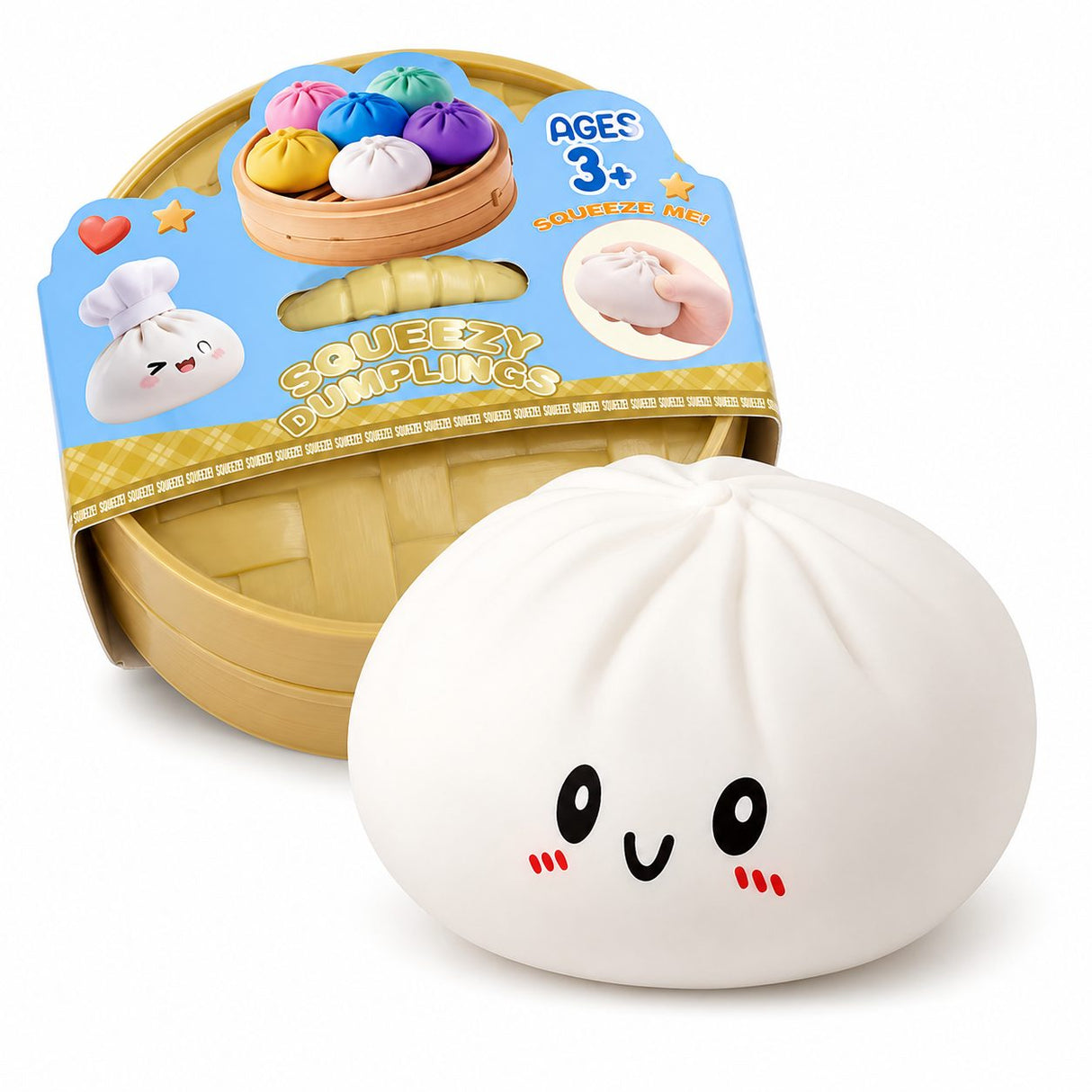 Jucarie Squishy Dumpling Needoh, Model Gigant, Antistres Senzoriala, 25cm