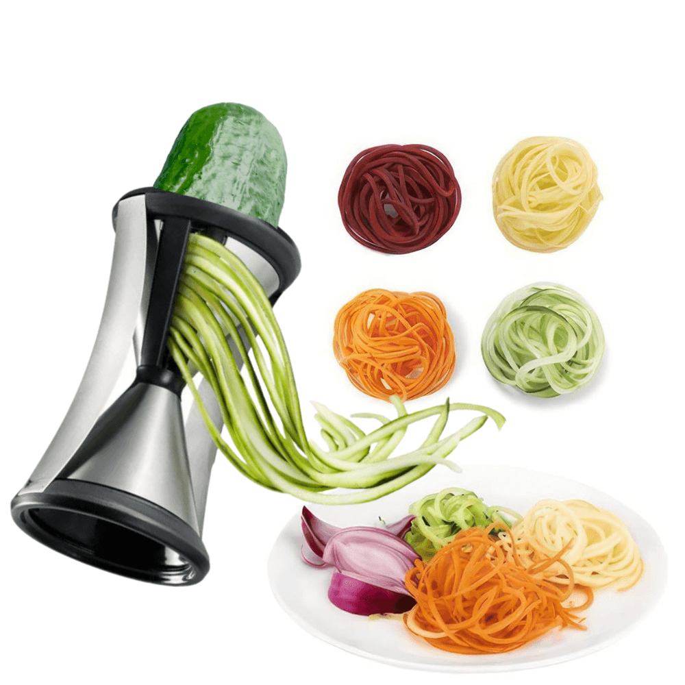 Feliator Spirala Legume, Model Manual, Fasii Julienne, Lame Inox, Negru