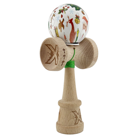 Kendama Xmass Original, Christmas Edition, Super Sticky, Bug Cups V3, Rulment Metalic, Gaura in Baza, Ata 55cm + 1 Rezerva