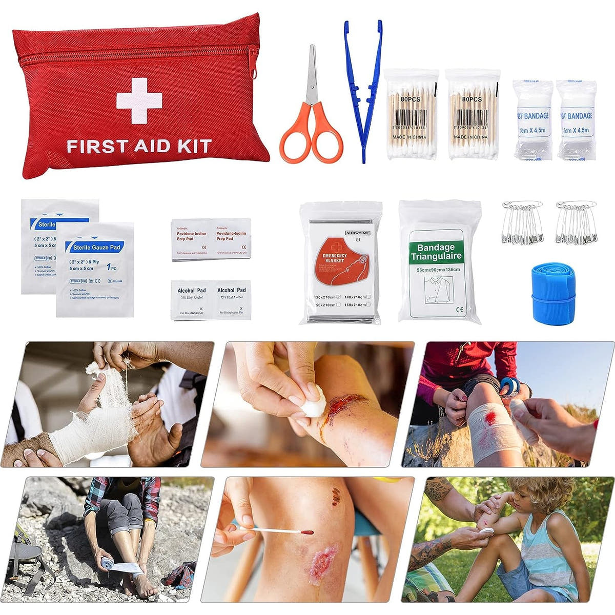 Kit Supravietuire cu Ghiozdan, 42 Piese, Echipament Prim-Ajutor, Multifunctional