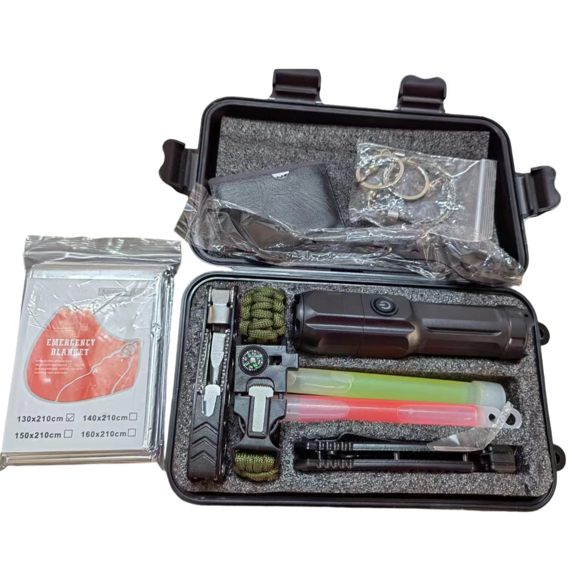 Kit Supravietuire, Multifunctional, Bete Fosforescente, Lanterna