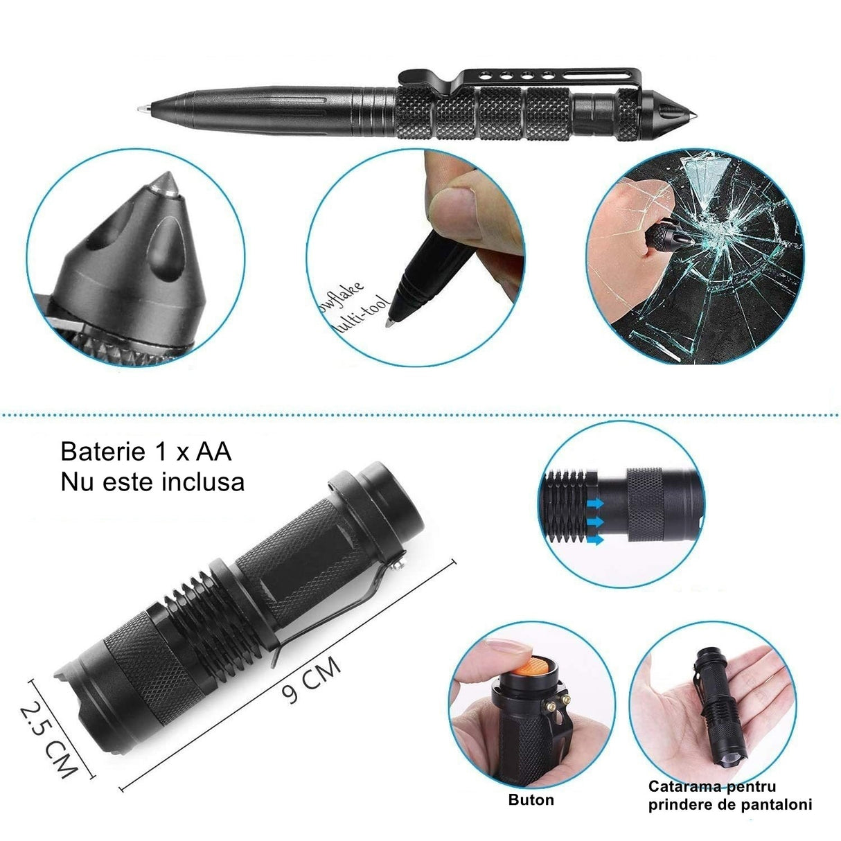 Kit Supravietuire, Cort Rapid, Bratara cu Busola, Trusa Prim-Ajutor, Lanterna