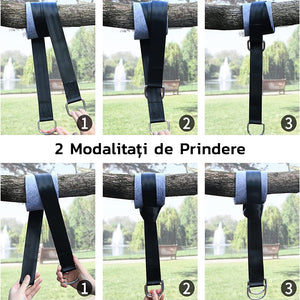 Kit Montare Hamac Zenino - 10 Piese, Multifunctional, Prindere si Montare, 2 Corzi Nylon, Carabiniere, Velcro, Negru