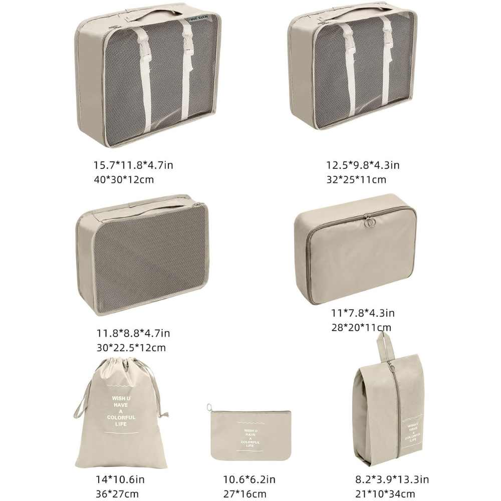 Set 7 Organizatoare Bagaj, Sac Pantofi, Portfard, pentru Calatorii, Impermeabil
