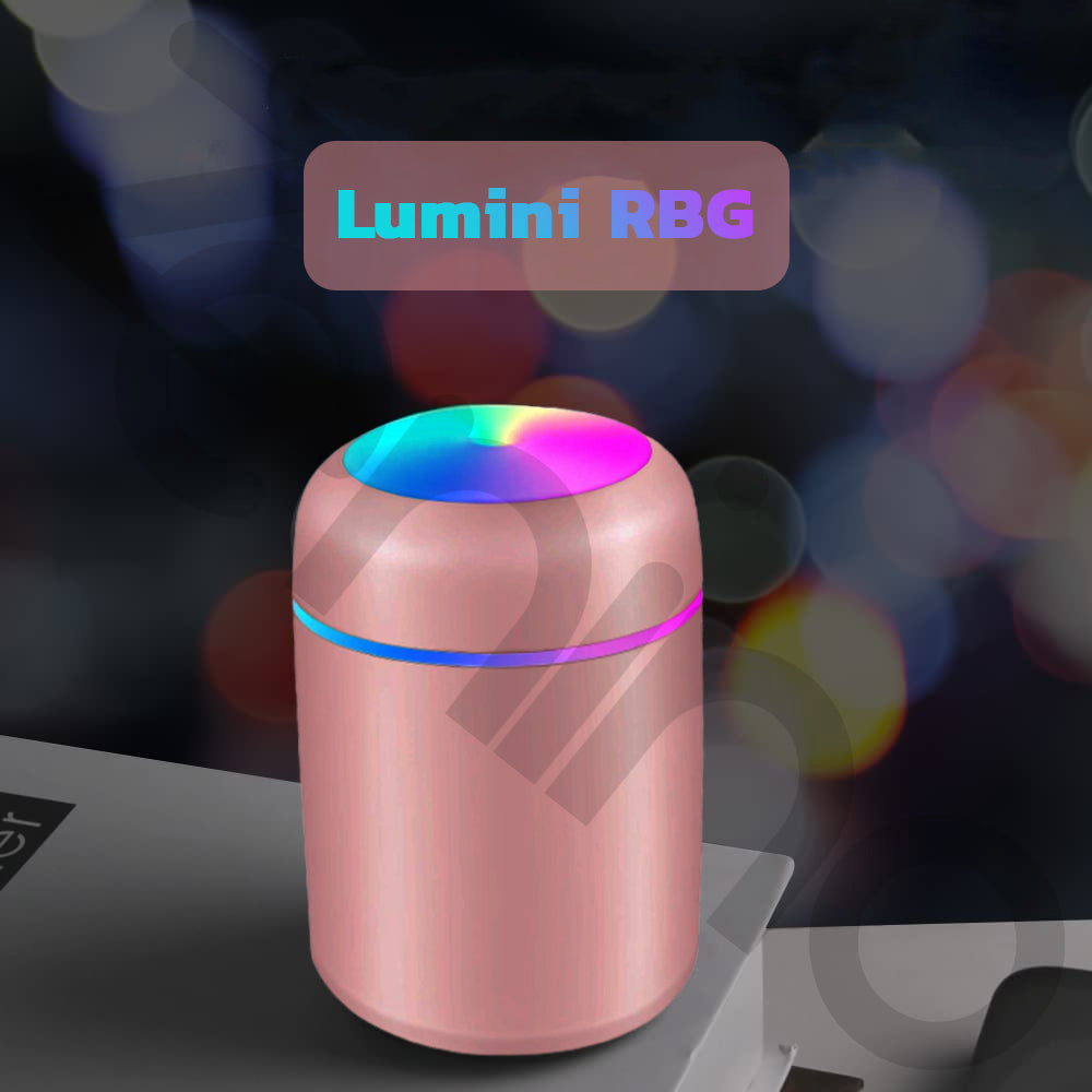 Difuzor Aromaterapie Zenino - RGB, 2 Jocuri de Lumini,  300 ml, USB, Pentru Casa Si Auto
