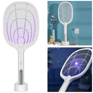 Paleta Electrica Anti-Daunatori, Incarcare USB, Lampa UV, Indicator LED, Impotriva Tantarilor si Insectelor, Argintiu