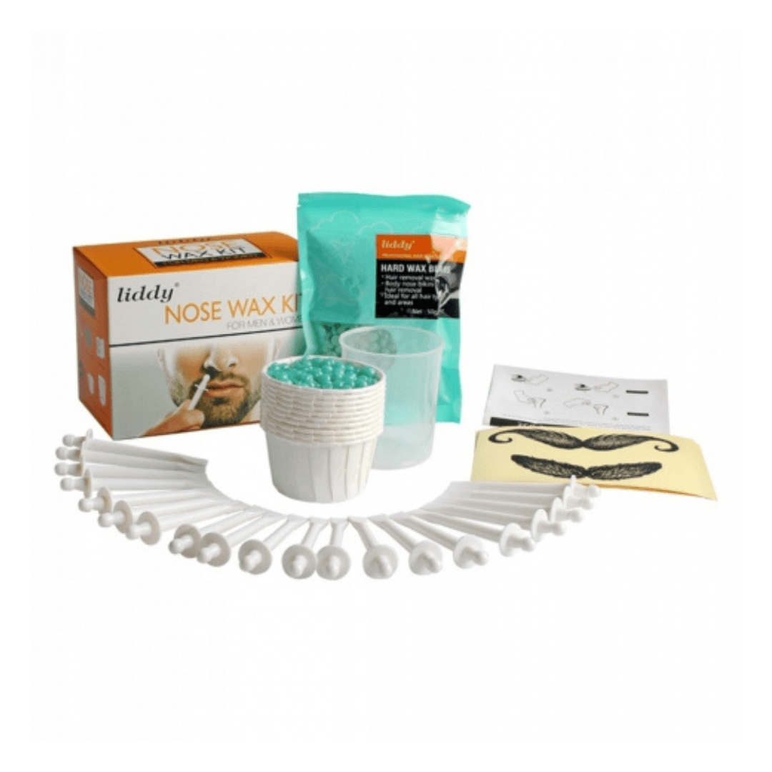 Kit Epilare Nas, 20 Betisoare de Aplicare, 50g Perle de Ceara, Cupa Masurare, Pahare de Hartie