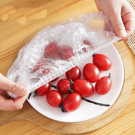 Set of 100 Reusable Food Wraps with Elastic