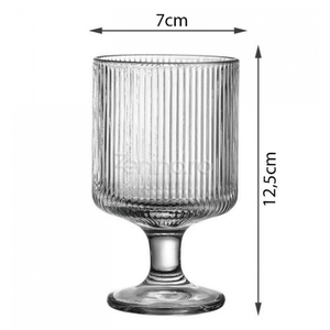 Set 6 Pahare cu Picior, de 225ml, pentru Cocktail, Limonada, Rezistent la Zgarieturi, din Sticla Borosilicata, Transparent