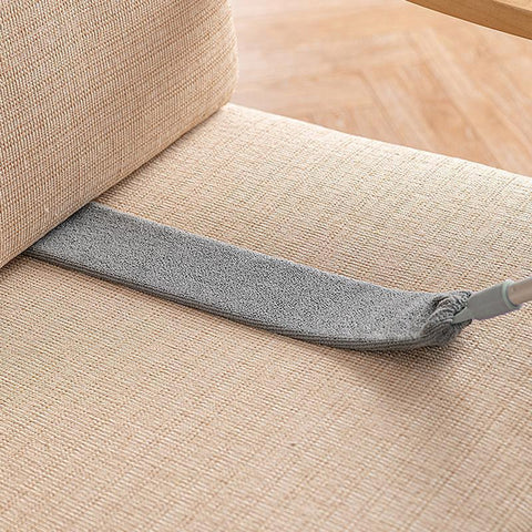 Pamatuf cu Microfibra - Telescopic, 2 Lavete Incluse, Flexibil, Maner Extensibil, Pentru Locuri Greu Accesibile, Eliminare Praf/Panza, 55-140cm, Gri