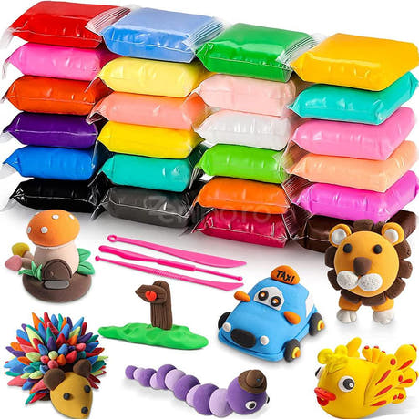 Комплект Smart Clay, 12 плика, Smart Magic Clay, Прибори, Многоцветни