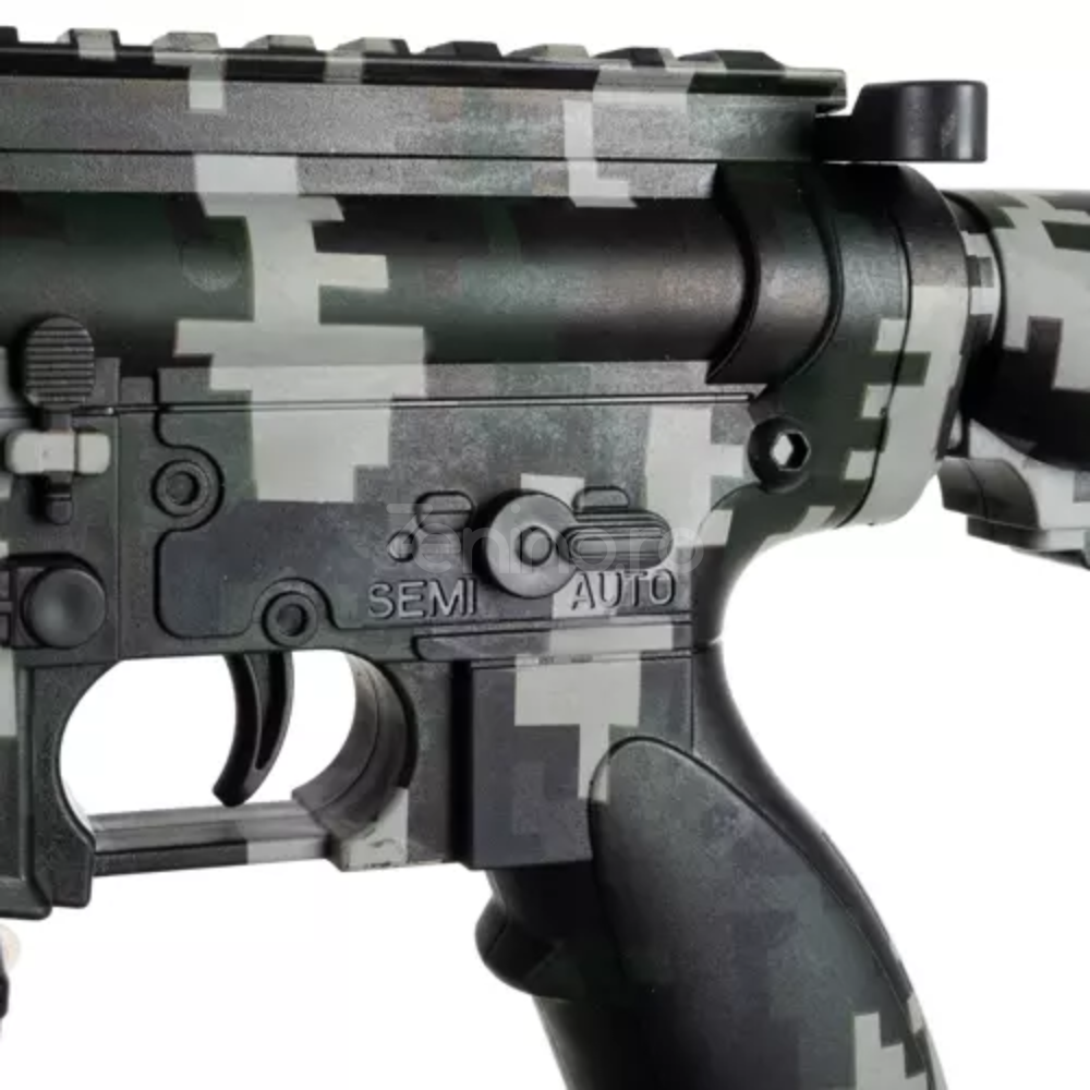 Pistol cu Bile Gel Pentru Copii - Design Realist, Reincarcabila, 8000 Bile, Suport Umar, Ochelari de Protectie, 43 cm, Army
