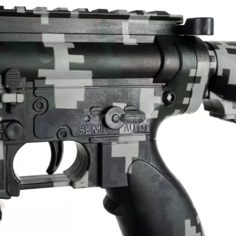 Pistol cu Bile Gel Pentru Copii - Design Realist, Reincarcabila, 8000 Bile, Suport Umar, Ochelari de Protectie, 43 cm, Army