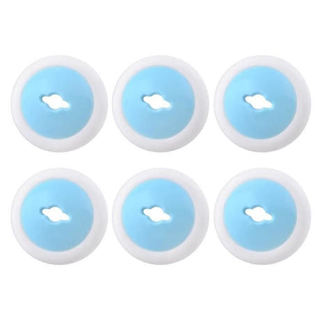 Set of 6 Socket Protectors, Baby and Child Safety, Key, Easy Installation, White/Blue