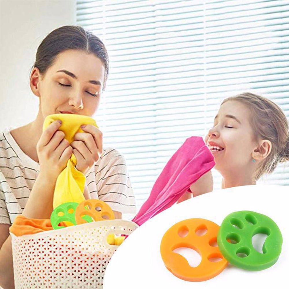 Set of 2 Lint and Hair Catchers, for Washing Machine, Multifunctional, for Any Textile Material, Paw Shape, Multicolor