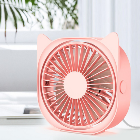 Mini Desk Fan, 3 Speeds, 360 Rotation, USB Charging