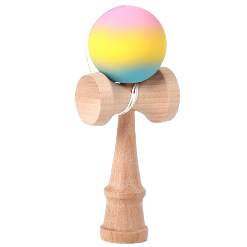 Kendama Original Profesional, Model Gradient, 18cm, din Lemn, Joc