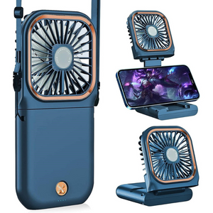 Mini Ventilator Portabil, 3 Viteze, 3000mAh, Suport Telefon, Pliabil, Incarcare USB