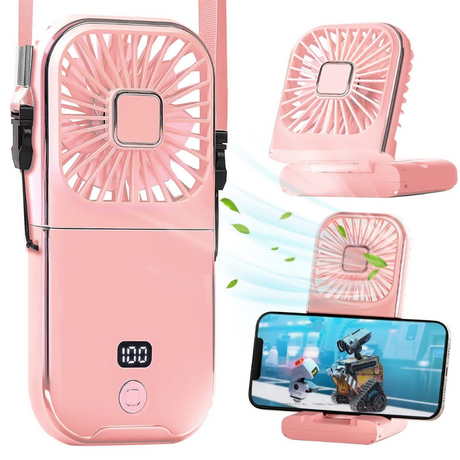 Mini Ventilator Portabil, 3 Viteze, 3000mAh, Suport Telefon, Pliabil, Incarcare USB