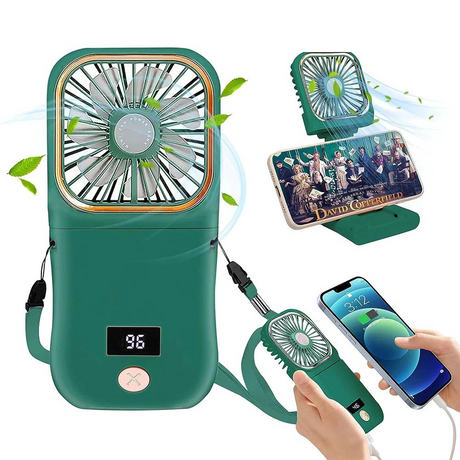 Mini Ventilator Portabil, 3 Viteze, 3000mAh, Suport Telefon, Pliabil, Incarcare USB