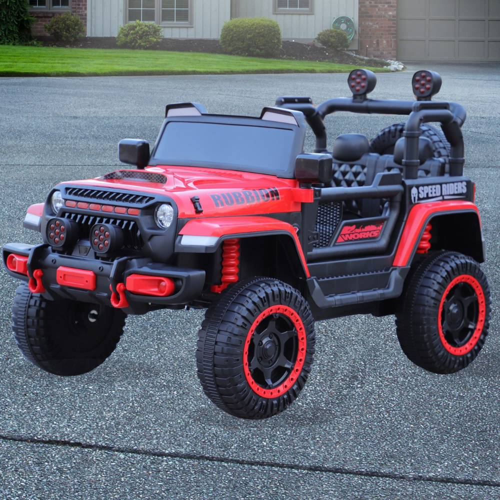 Masinuta Electrica Off-Road, cu Telecomanda, Tractiune Integrala, 12V, 7Ah, Lumina Intermitenta