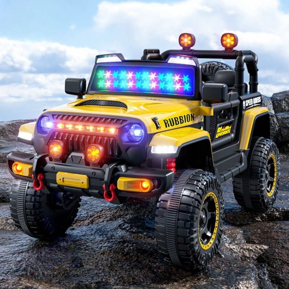Masinuta Electrica Off-Road, cu Telecomanda, Tractiune Integrala, 12V, 7Ah, Lumina Intermitenta