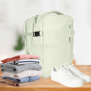 Rucsac de Calatorie, 3-4 Compartimente, Material Impermeabil, Buzunare Suplimentare, Expandabil la 36 L, din Poliester, Verde, Negru, Gri