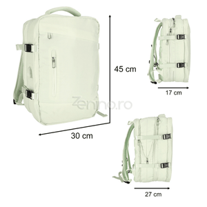 Rucsac de Calatorie, 3-4 Compartimente, Material Impermeabil, Buzunare Suplimentare, Expandabil la 36 L, din Poliester, Verde, Negru, Gri