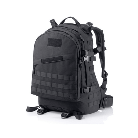 Military Tactical Backpack, 40L, Waterproof, 2 Compartments, Straps, PVC Coating, Roomy, 45x35x18cmBlack