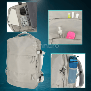 Rucsac de Calatorie, 3-4 Compartimente, Material Impermeabil, Buzunare Suplimentare, Expandabil la 36 L, din Poliester, Verde, Negru, Gri