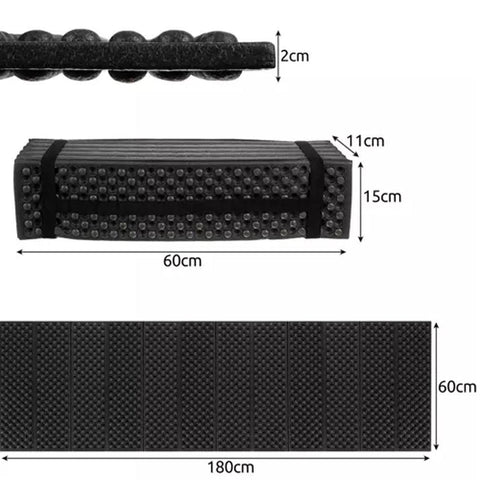 Saltea Camping Zenino - Pliabila, Izolare Termica, Portabila, Waterproof, Izopren, Picnic/Pescuit/Drumetii, 180 x 60 cm, Negru