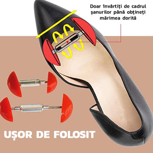 Set 2 Extensoare Pantofi, Largit/Lungi, Reglabil, Universal, 35-46, ABS, Rosu