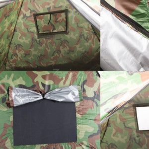 Cort Camping Instant, Capacitate 3-4 Persoane, 200x200cm, Impermeabil, Husa Inclusa, Camuflaj Army