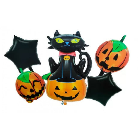 Set 5 Baloane Halloween, 45cm, Pai Inclus