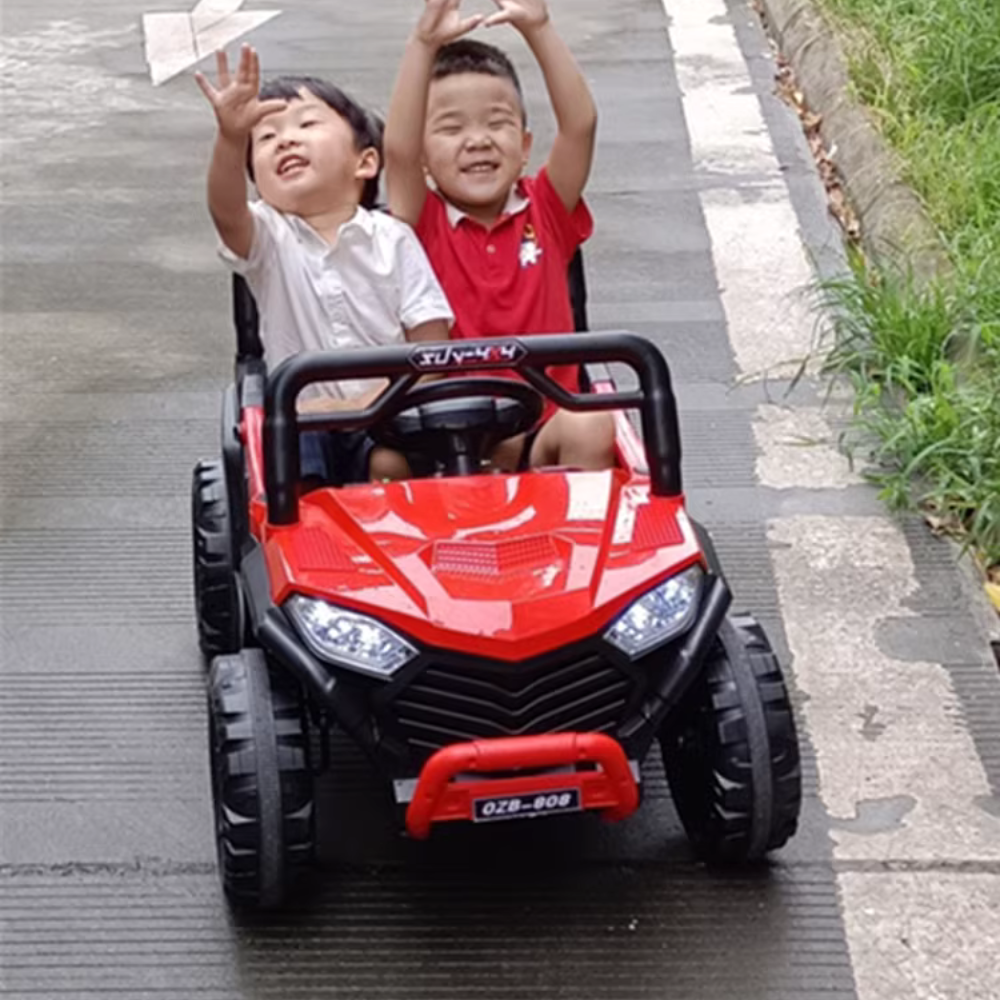 Electric Car with Remote Control, Anti-Tipper Function, Lights and Music, with Battery, Children 2-8 Years, Red