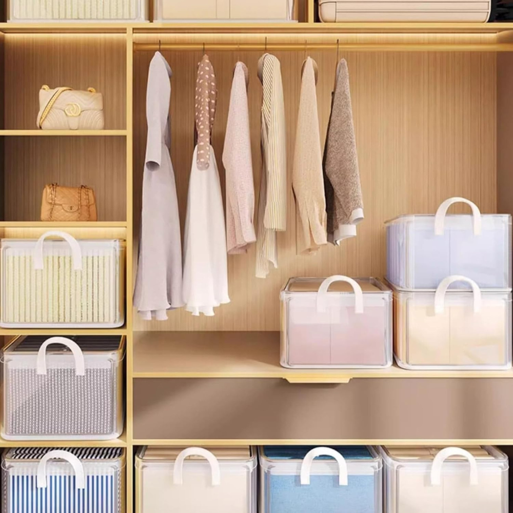 Clothes Storage Box, 26L, Foldable with Handles
