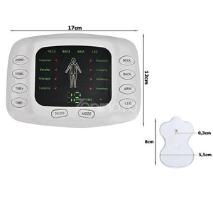 Electrostimulator Muscular, 8 Tipuri de Masaj, 4 Electrozi, Reglarea Intensitatii, Ecran LCD, Tonifiaza, Reduce Durerile, Alb