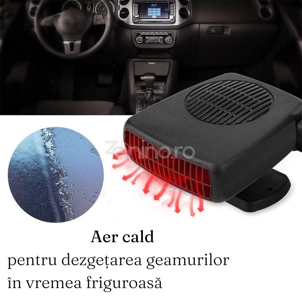 Aeroterma Auto 2in1, Functie Racire sau Incalzire, 200W, cu Maner, Cablu 1m, Montare Usoara, Negru