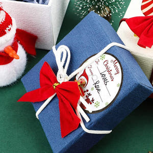 Christmas Ornaments Set, Bow Pattern, Tree Decorations, Velvet Style, 5x5cm, Red