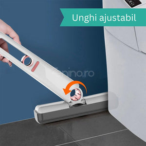 Mini Mop Portabil, cu Sistem de Stoarcere, Burete Absorbant, Compact, 29.5 x 15.5 CM, Alb