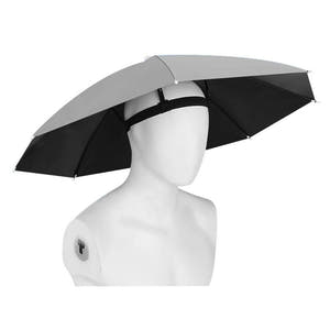 Umbrela de Cap, Banda Elastica de Prindere, Protectie Ploaie, Rezistenta UV, Diametru 69cm