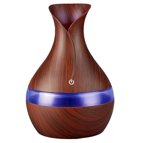 Difuzor Aromaterapie Zenino® - Tip Vaza, Umidificator, Ultrasonic, 7 Culori LED, 300 ml, USB
