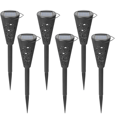 Set Lampi Solare Torta Zenino - Autonomie 8 ore, Fixare in Pamant, Suspendare, 2V, 30mAh, Lumina calda/rece, Negru