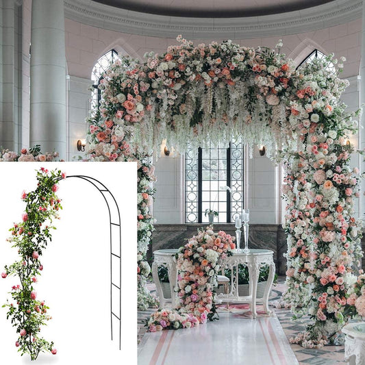 Arcada Metalica pentru Flori Cataratoare Zenino - Pergola, Arcuita, Exterior, 240x140cm, Negru