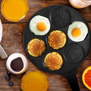 Non-Stick Frying Pan - 7 Shapes, for Eggs and Pancakes, Non-Stick, Induction, 26 cm, Black