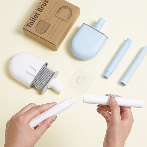 Perie de Toaleta din Silicon Zenino - Fixare pe Perete, Recipient Igienic, Material Durabil