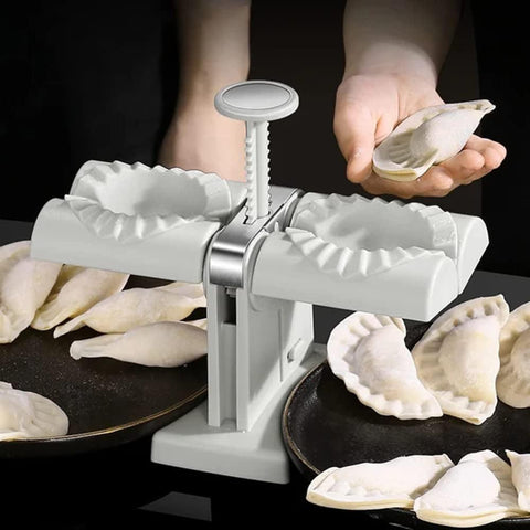 Aparat Manual pentru Umplut Zenino - Galuste/Ravioli/Gogosi, Usor de Folosit, Buton de Blocare, 2 Forme Simultan, Alb