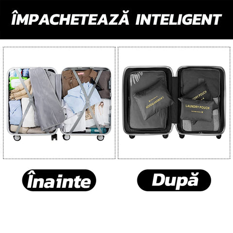 Set 6 Genti Organizatoare Zenino - Pentru Calatorii, Material Impermeabil, Diferite Dimensiuni
