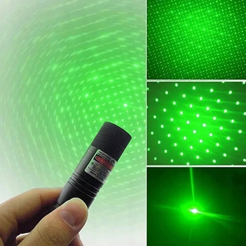 Laser Pointer, 10000mW, Raza Maxima 10km, 2 Chei de Siguranta, Baterie si Acumulator Incluse, Negru
